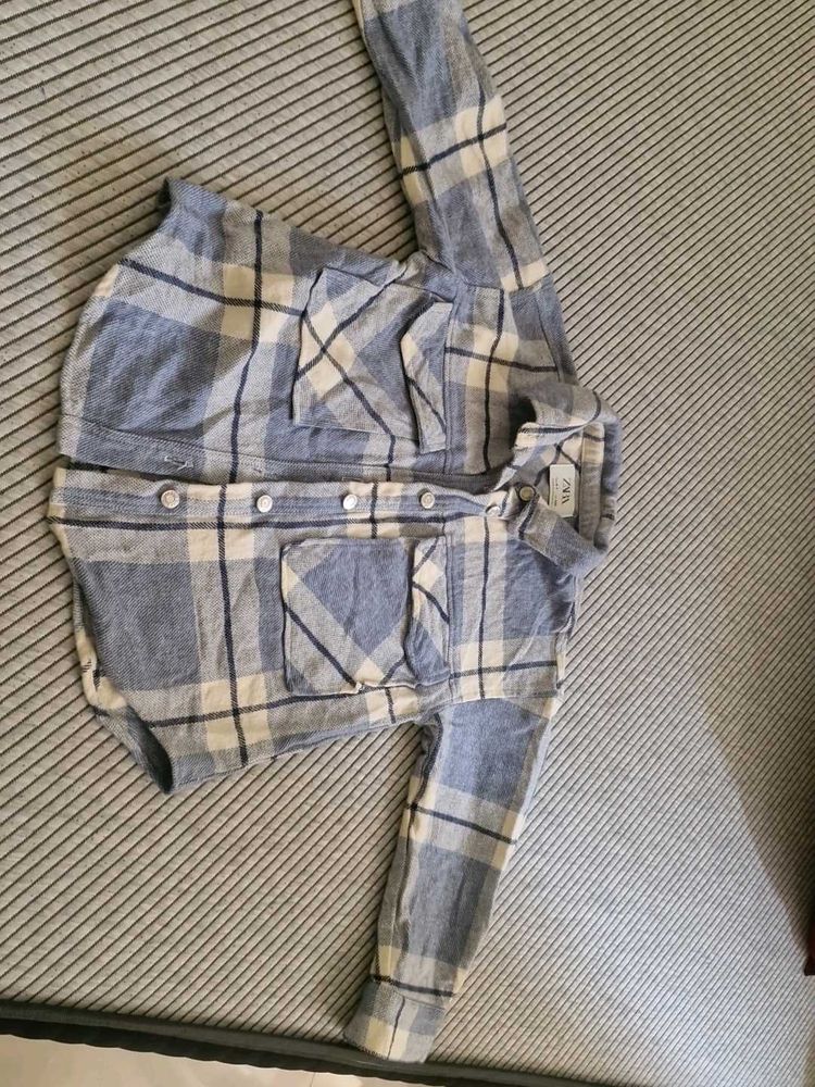 Blue Plaid Long Sleeve Shirt