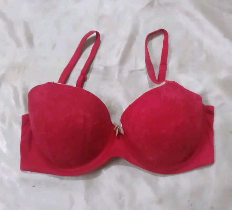 Red Padded Bra