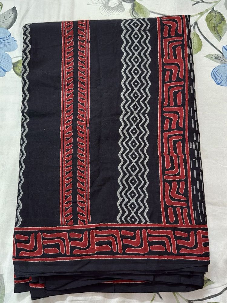 Block print Pure cotton saree