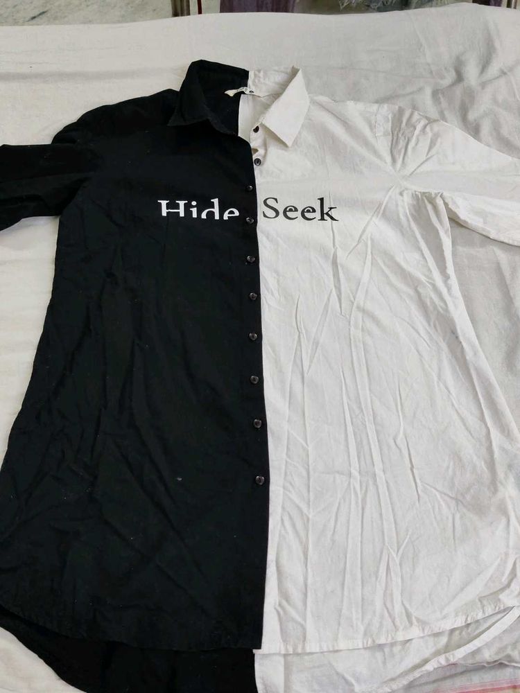 Chic Black &amp; White "Hide Seek" Shirt