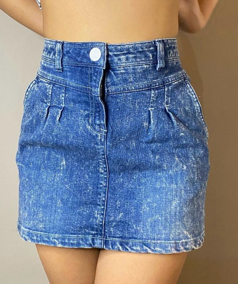Blue Mini Denim Skirt