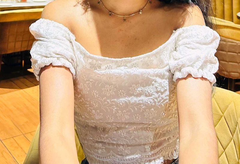 Chic White Lace Off-Shoulder Top
