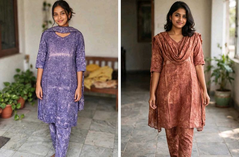 Stylish Tie-Dye Kurta Set with Dupatta