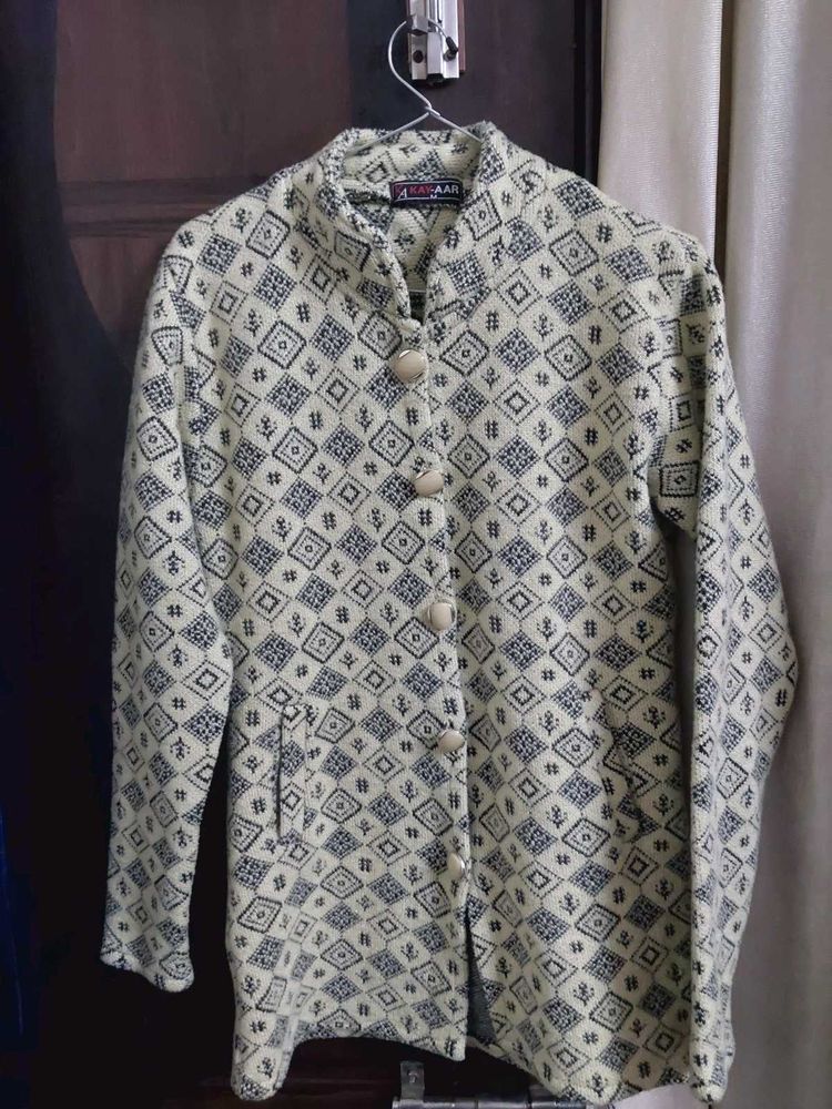 Patterned Button-Down Coat