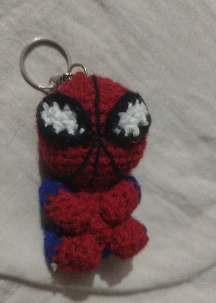 Crocheted Spiderman Keychain