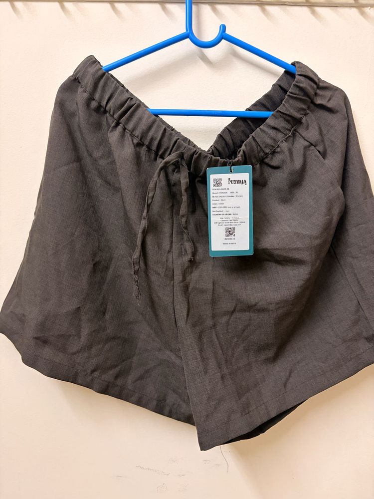 Comfy Grey Linen Shorts- NEW WITH TAG