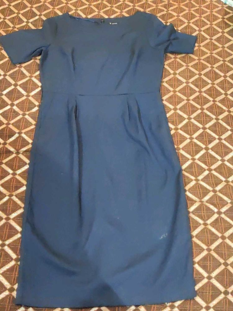 Classic Navy Blue Sheath Dress