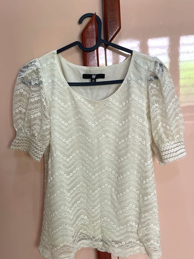 Lace Puff Sleeve Top