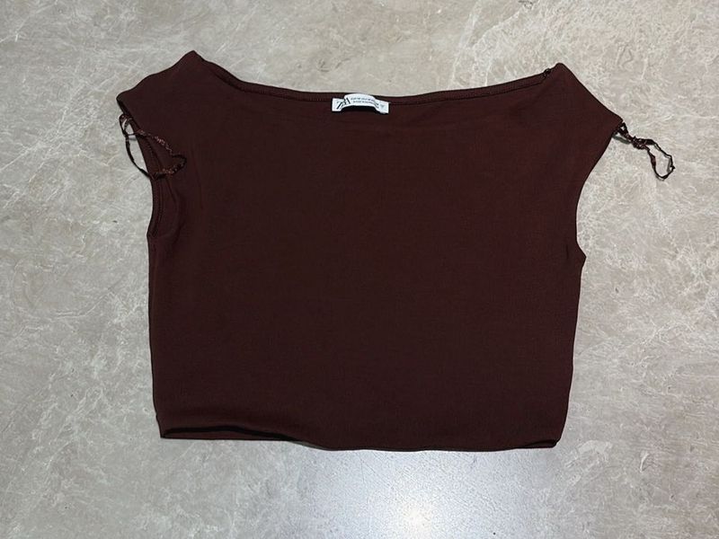 Chic Brown Crop Top