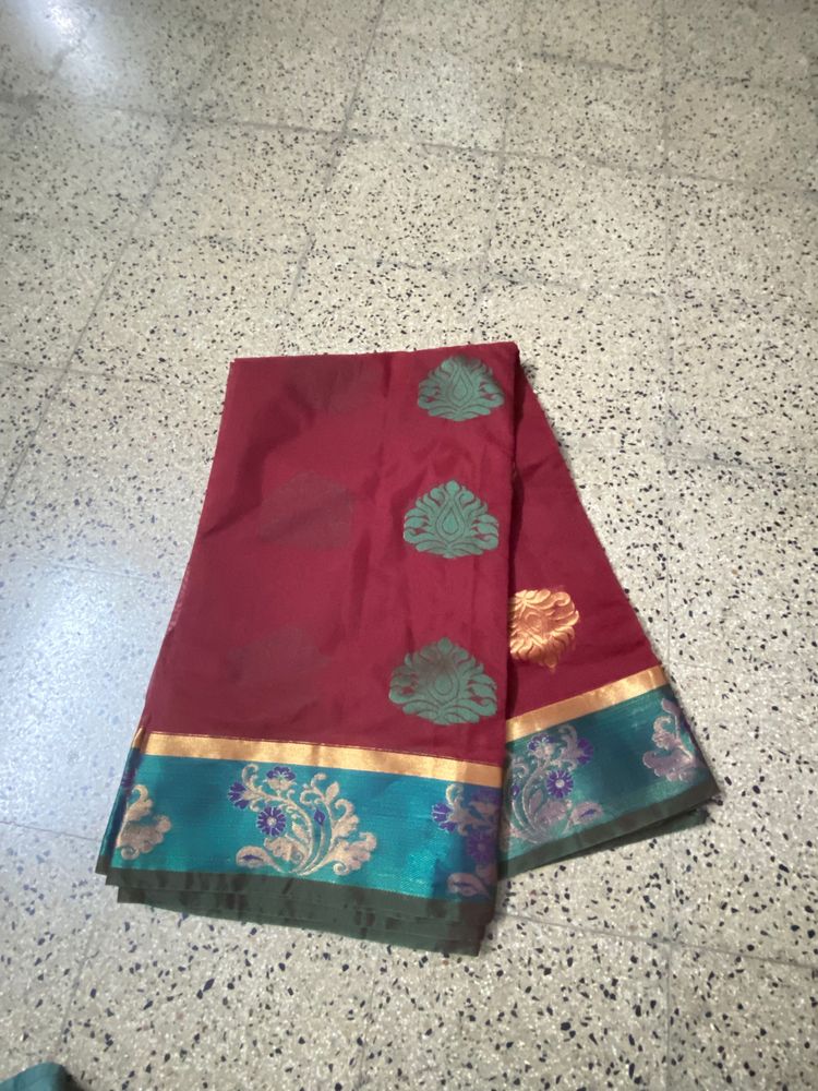 marron color saree