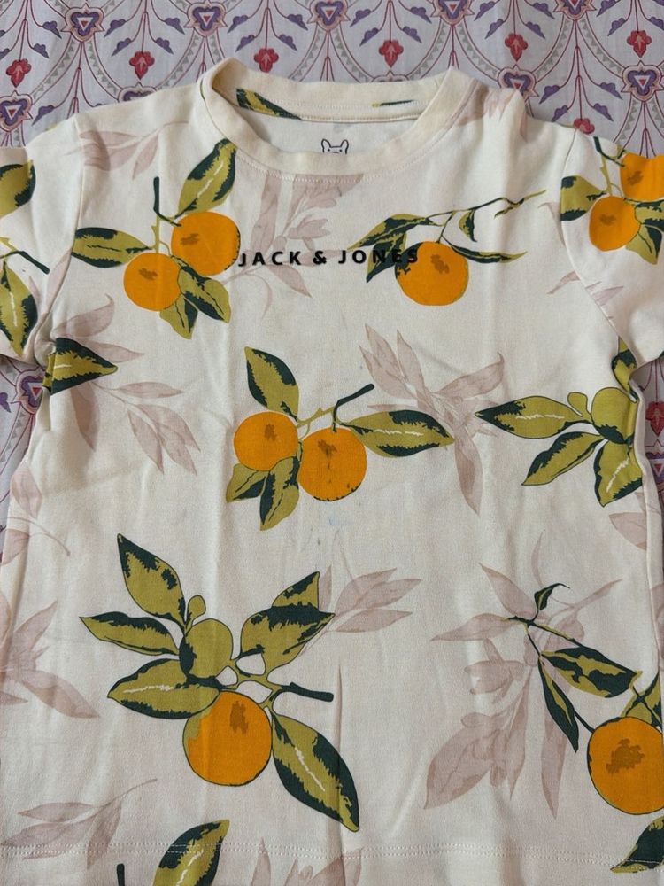 Jack &amp; Jones Orange Print T-Shirt