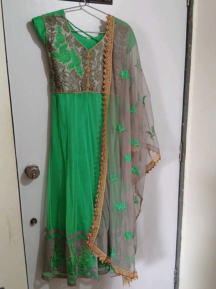 Elegant Green Anarkali Gown