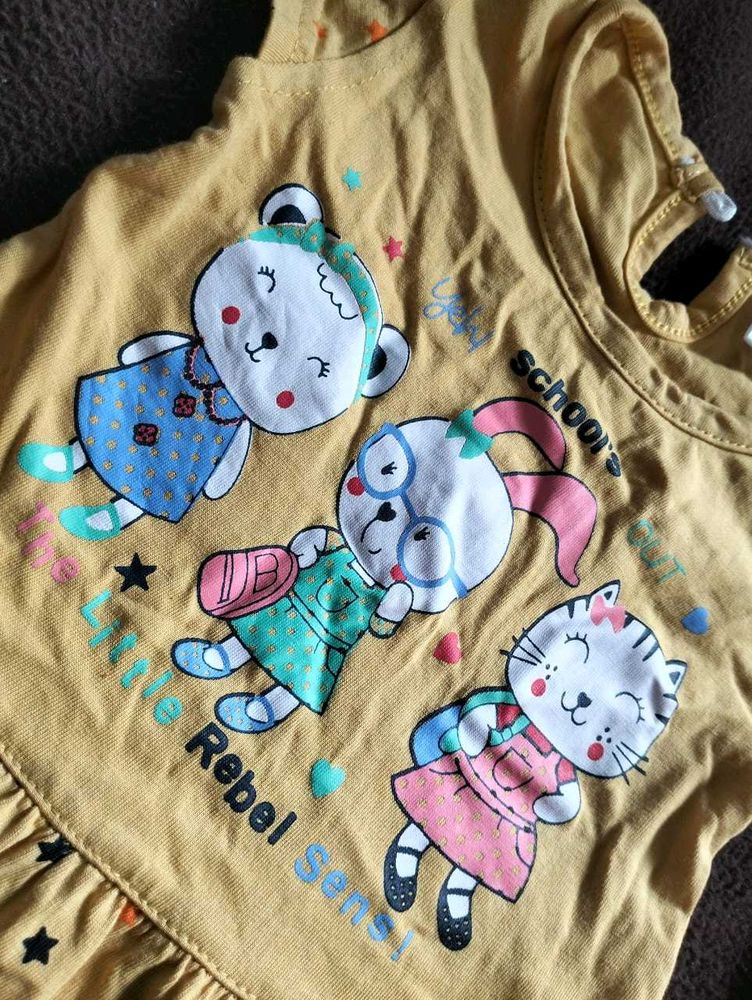 Cute Girls' Top with Animal Print