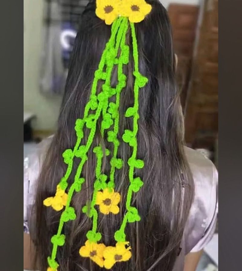 Sunflower Crochet Hair Accessory
