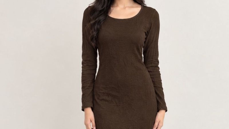 Brown Long Sleeve dress
