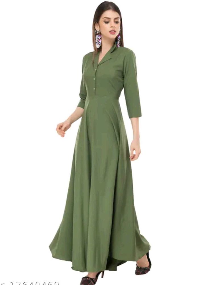 Elegant Olive Green Maxi Dress