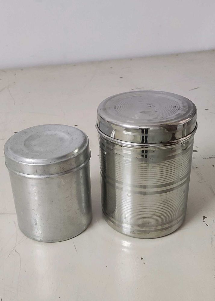 Set of Stainless Steel &amp; Aluminum Storage Containe