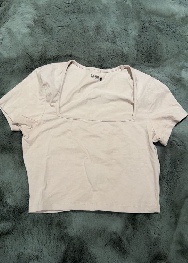 Cute Square Neck Crop Top