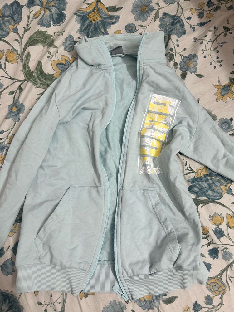 puma Light Blue Zip-Up Hoodie