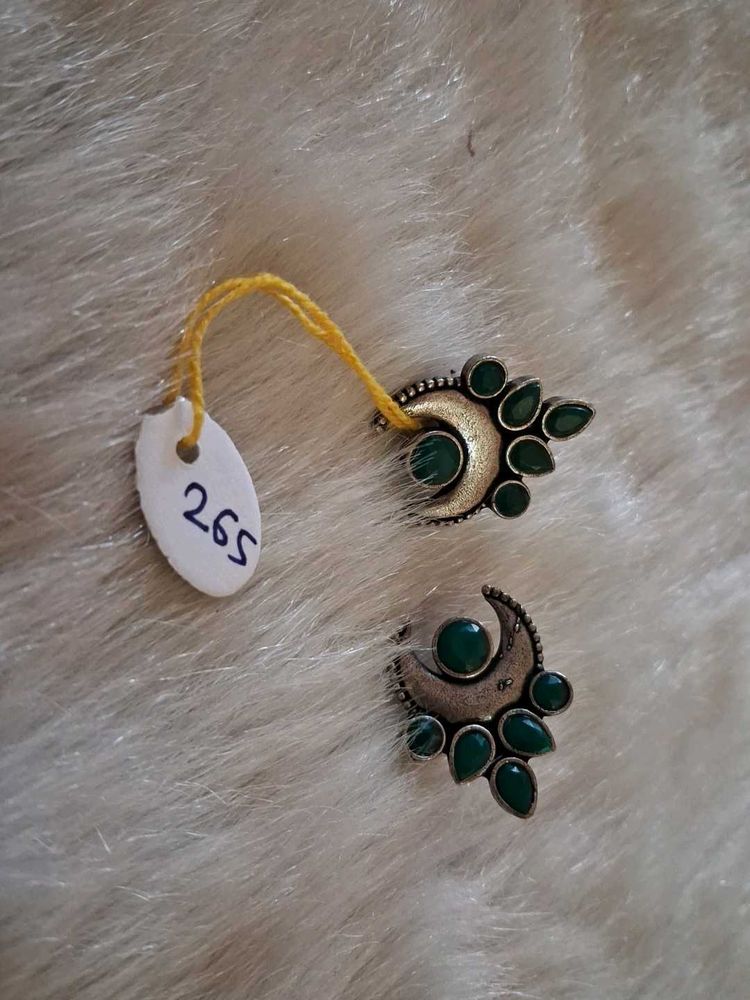 Bohemian Style Green Stone Earrings