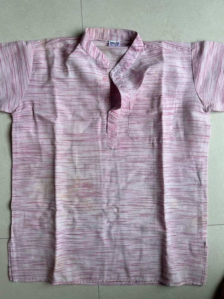 Pink Striped Kurta