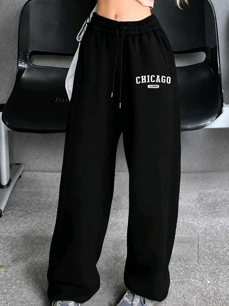 Black Chicago Sweatpants