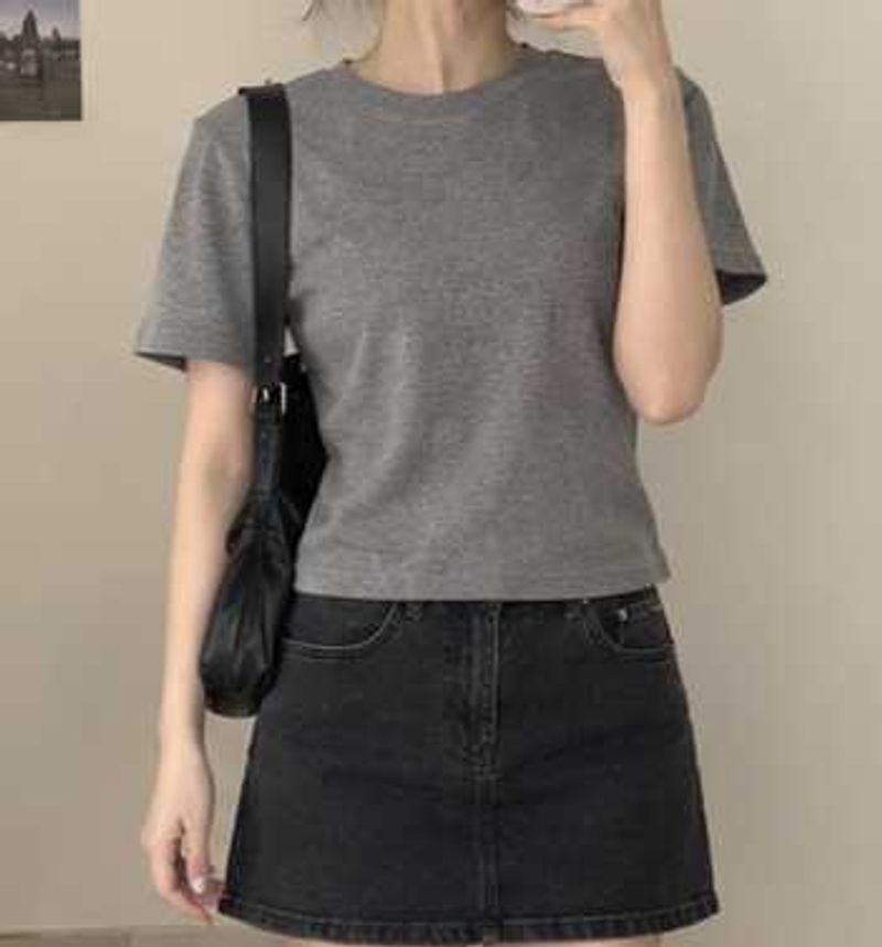 Comfortable Grey Crew Neck T-Shirt