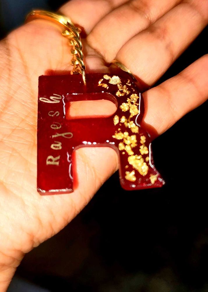 Custom Letter R Keychain