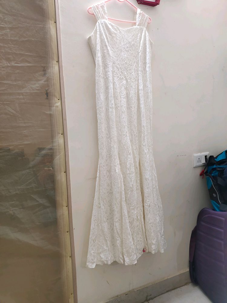 Imported White Gown Dress / Size 12