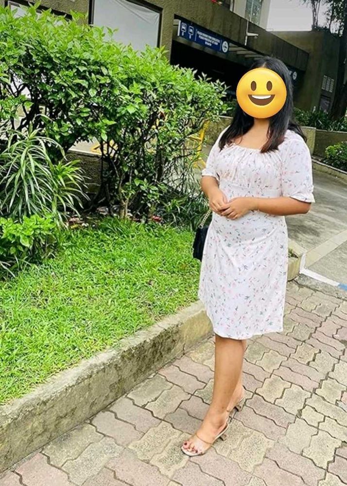 Floral Print Square Neck Dress