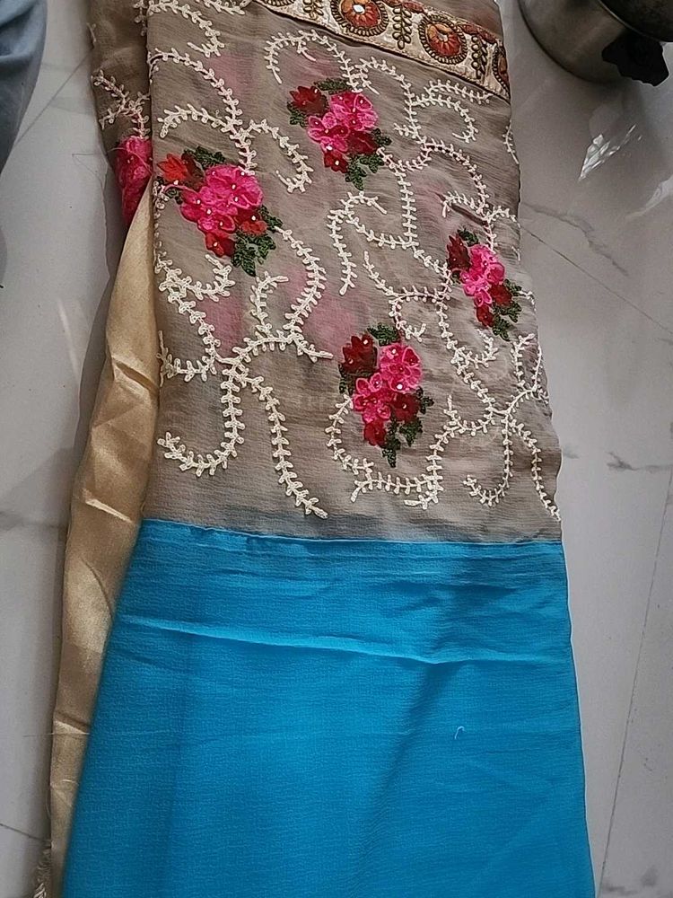 Floral Embroidered Unstitched Salwar Kameez