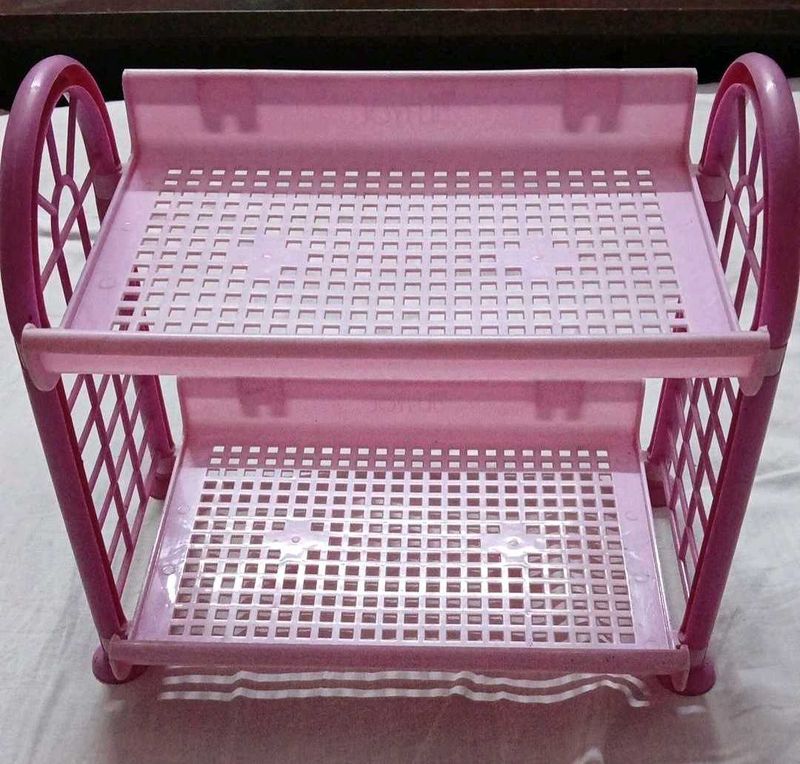 Pink 2-Tier Storage Shelf