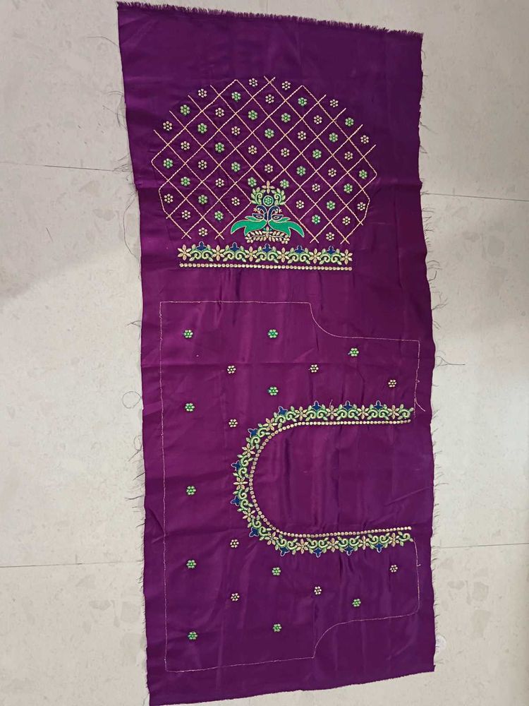 Embroidered Silk Blouse Piece
