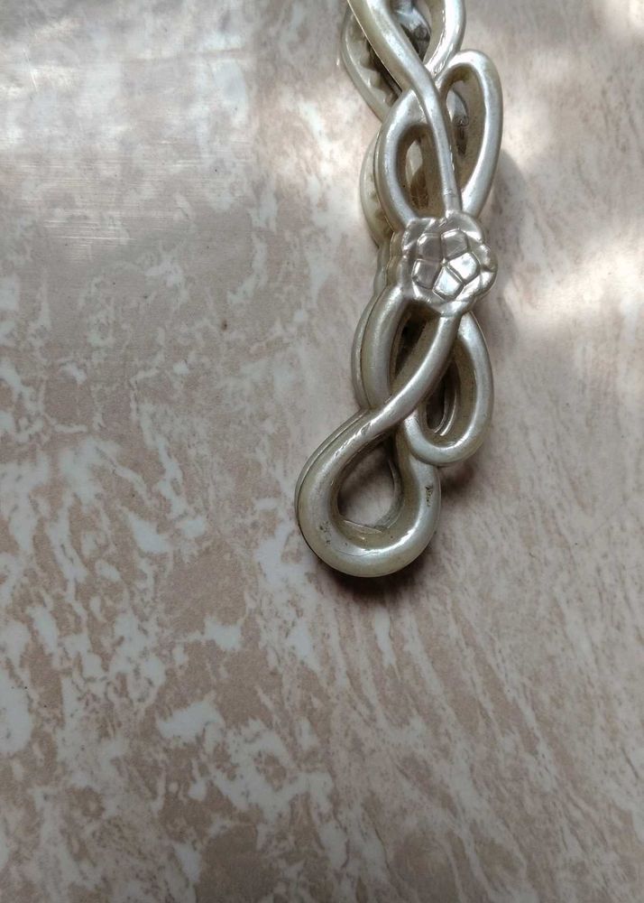 Silver Floral Hair Claw / Banana Clip for Women