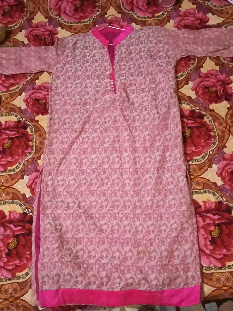 Daily wear women pink kurta
