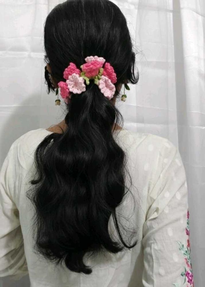 Floral Crochet Hair Tie