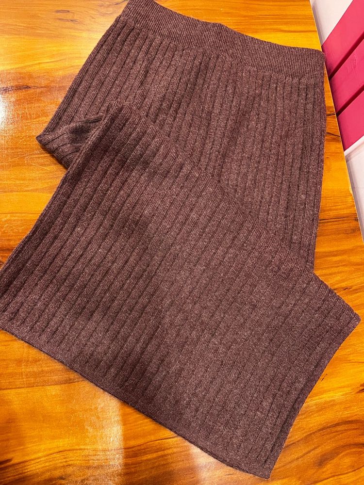 Cozy Ribbed Knit Wide Leg Pants
