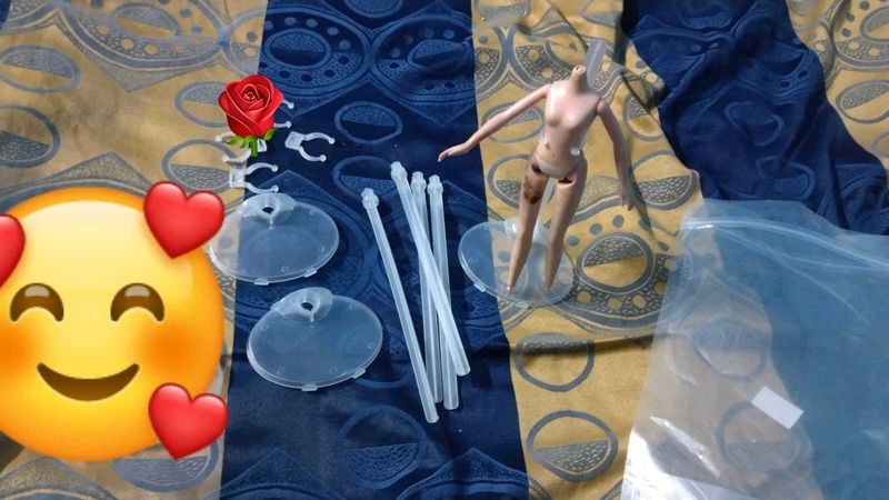 3 Transparent Doll Stands Set