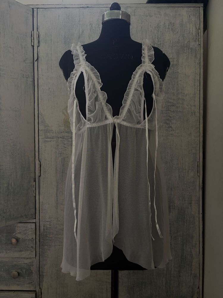 Sheer White Babydoll Lingerie