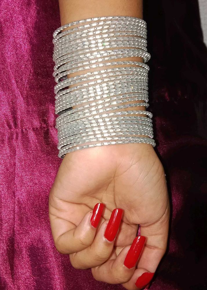 Stack of Silver Bangles