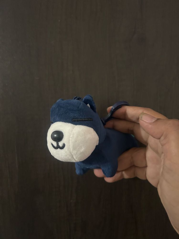dark blue Cotton Food Lidog plush bag charm key ri