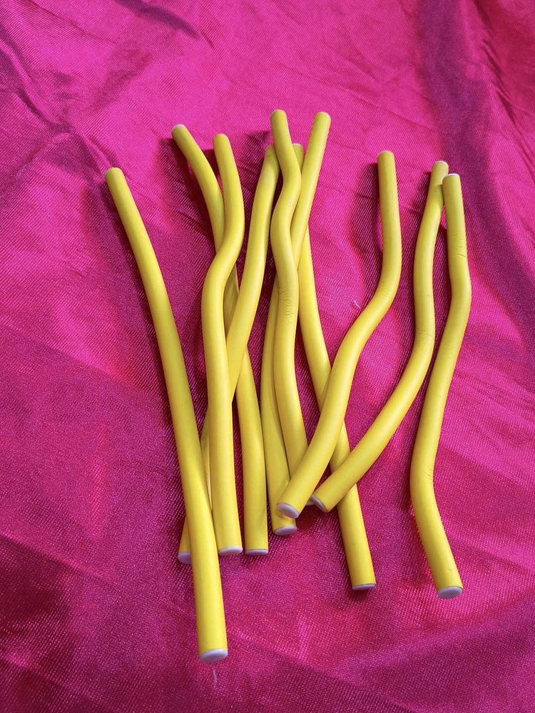 Yellow Foam Hair Rollers Set