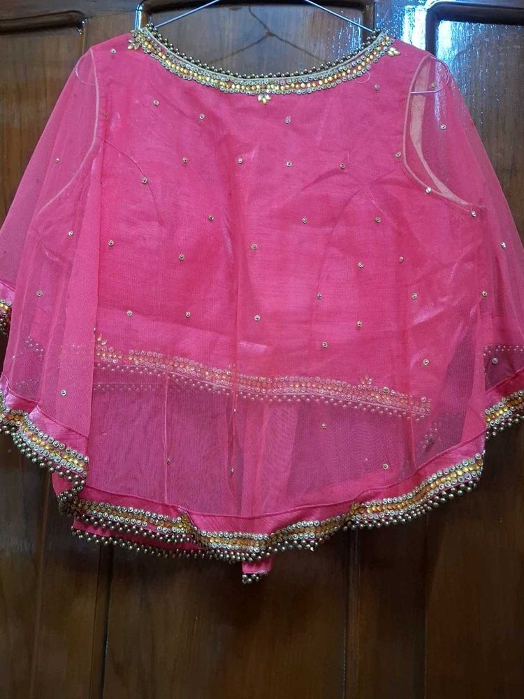 Stunning Pink Embellished Net Blouse