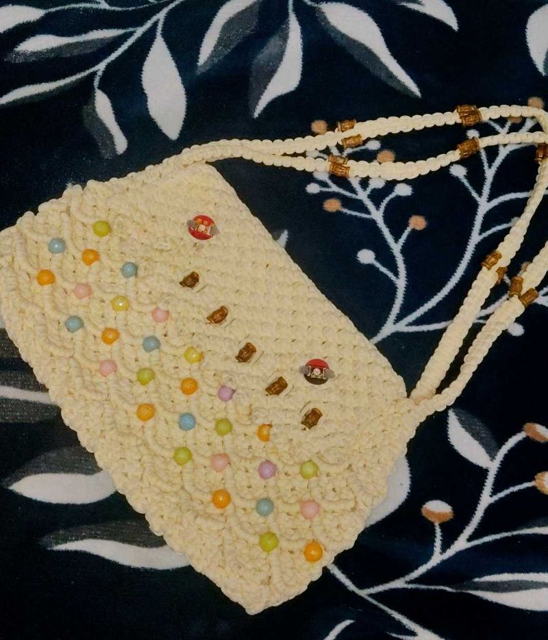 Handmade Crochet Clutch with Beads