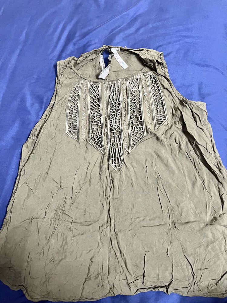Boho Cutout Sleeveless Top