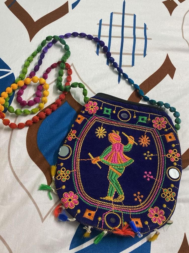 Embroidered Sling Bag