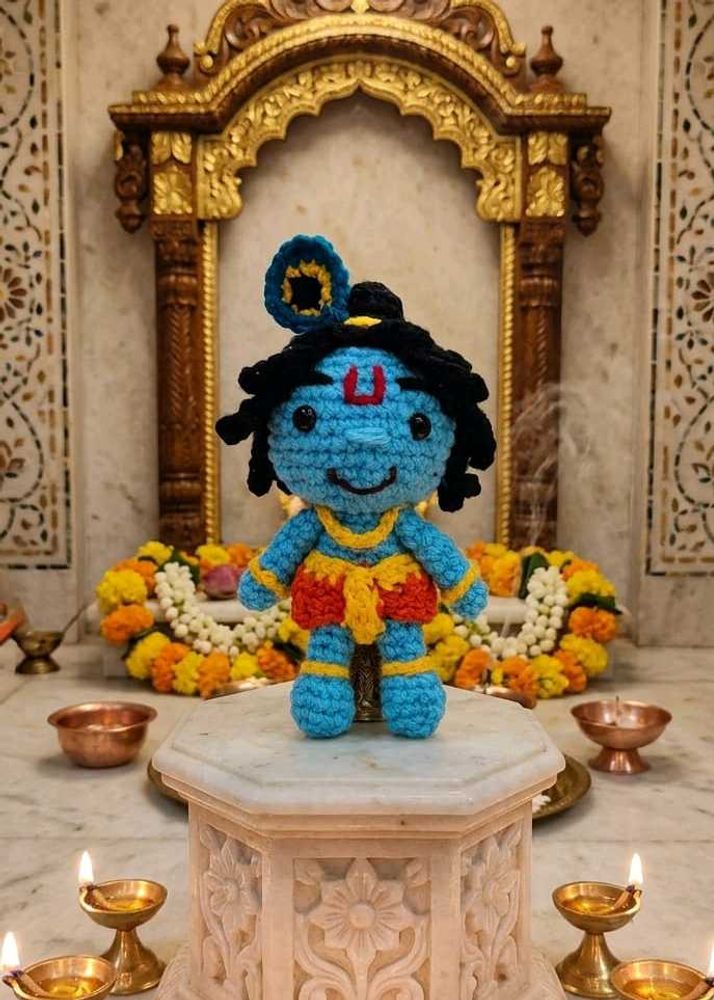 Handmade Crochet Krishna Doll