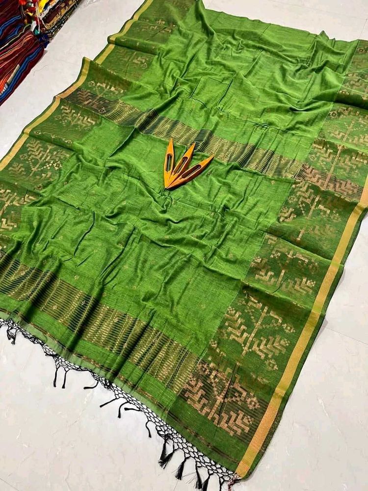 New Khadi cotton handloom Saree with running bp