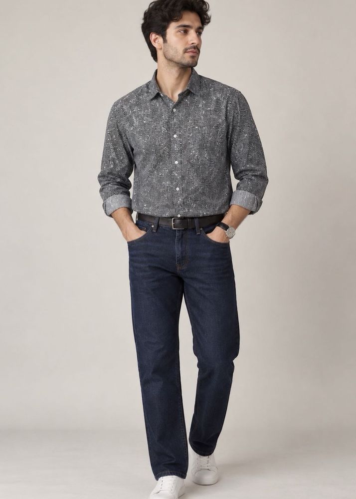 Arrow Men's Cotton Patterned Long Sleeve Shirt
