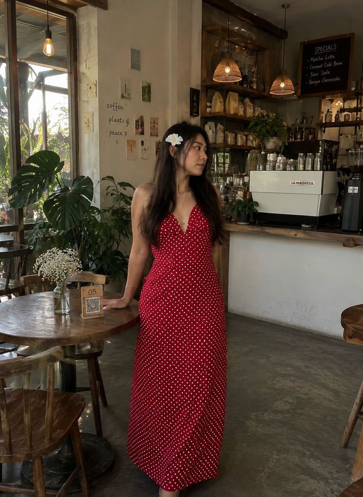 Red Polka Dot Maxi Dress